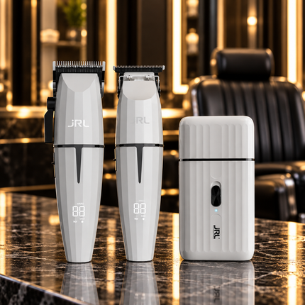 JRL Ghost Collection Kit 2 witte tondeuse trimmer en shaver in luxe barbershop sfeer