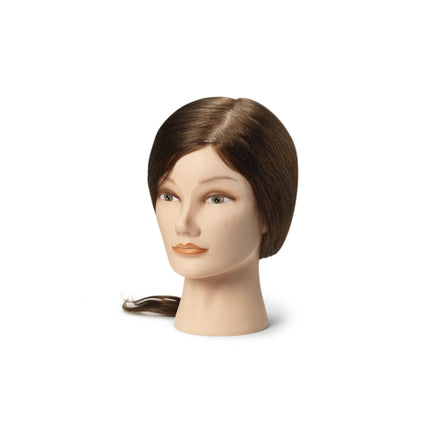 Oefenhoofd Laura 100% echt haar donkerbruin 35/40 cm