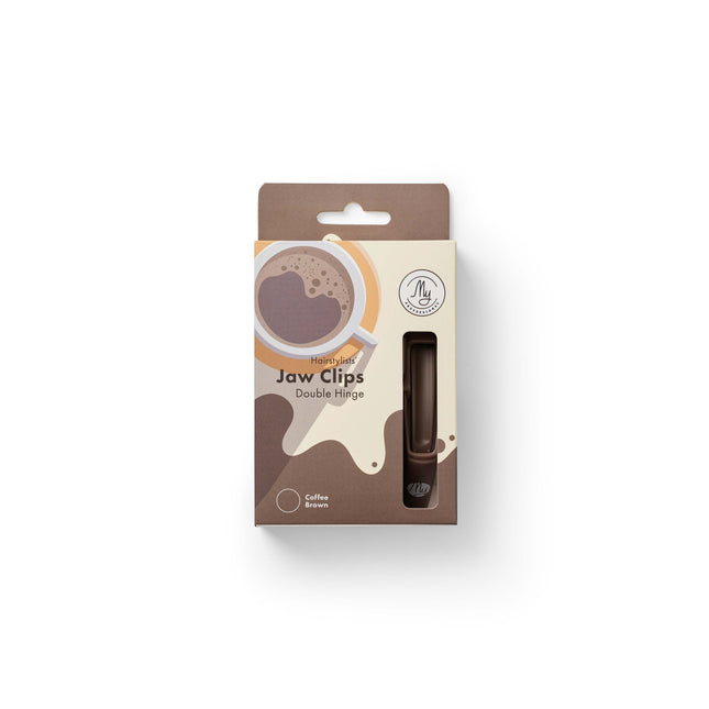 My Professional Jawclip – Professionele Haarklem Coffee Brown 4 stuks