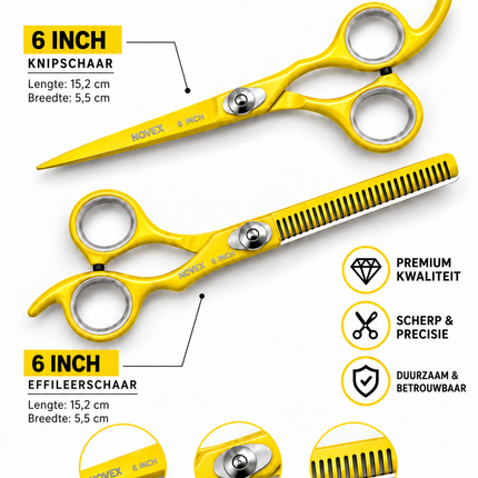 Novex Effileerschaar 6 Inch – Geel