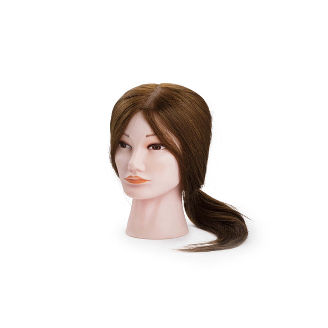 Oefenhoofd Bridget 35/40cm Yaki Synthetisch haar donkerbruin