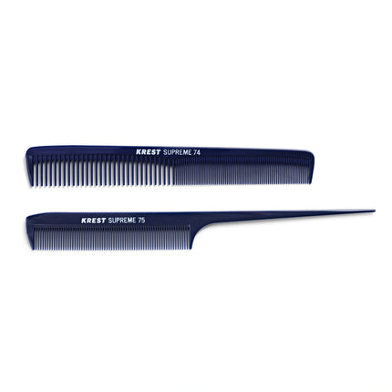 Krest Supreme 7475 Comb Set – Professionele Kappers & Barber Kam Set (Tail Comb + Clipper Comb)