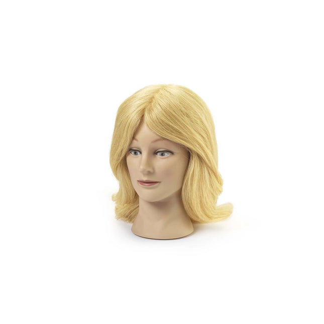 Oefenhoofd Sandra 100% echt haar blond 35/40 cm