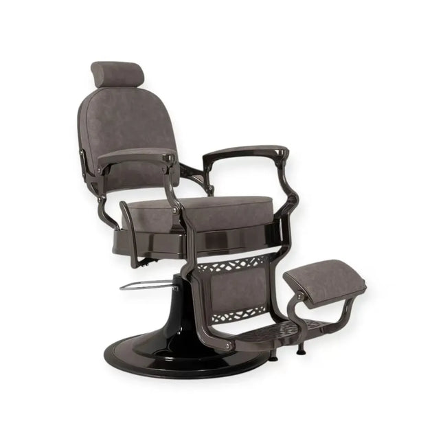 Dita Barber Chair Black Chrome Square Back Phoenix Brown