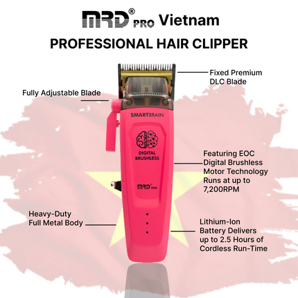 MRD Pro Smart Brain Saber Hair Clipper - Tondeuse Pink