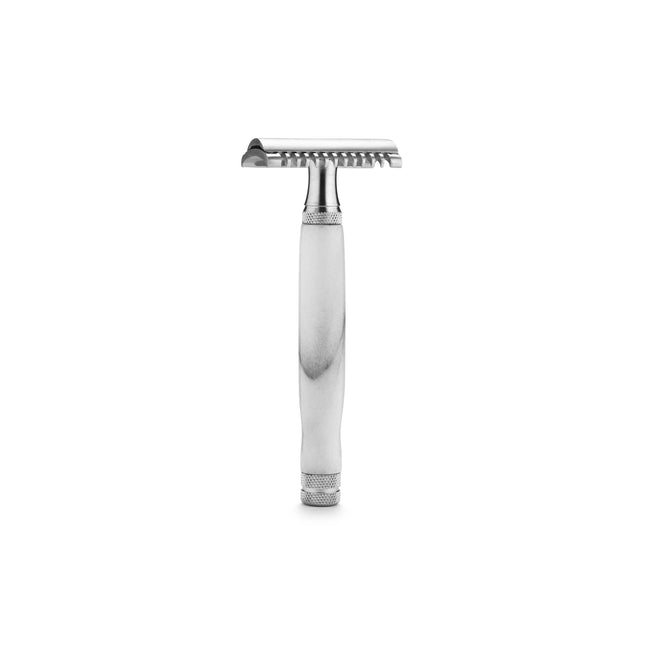 BraveHead Luxury Safety Razor - Klassiek Scheermes - Wit Marmer