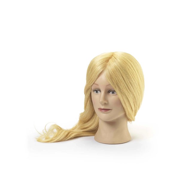 Oefenhoofd Rachel 100% echt haar blond 45/50 cm