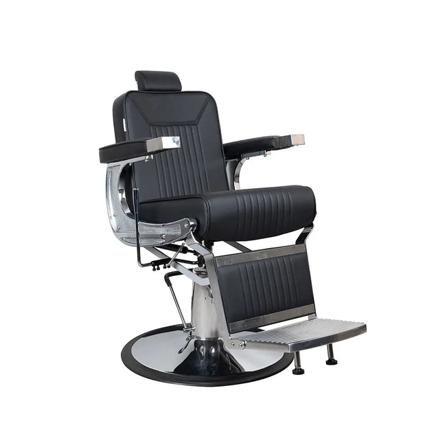 Dita Barber Chair Silver Frame Bologna Black