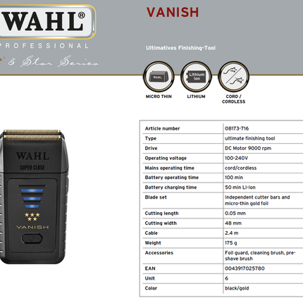 Wahl Vanish Shaver Scheerapparaat – afbeelding 5